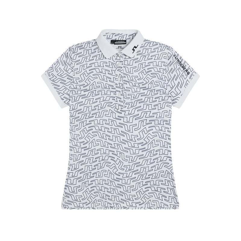 レディースウェア minuere tweed pearl button polo 再入荷】tweed pearl button polo (l.blue) | ミヌエール（m